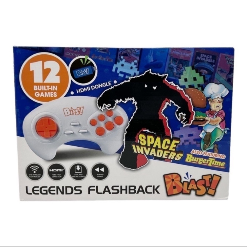 White and Orange Retro Gaming Console with Built-in Games